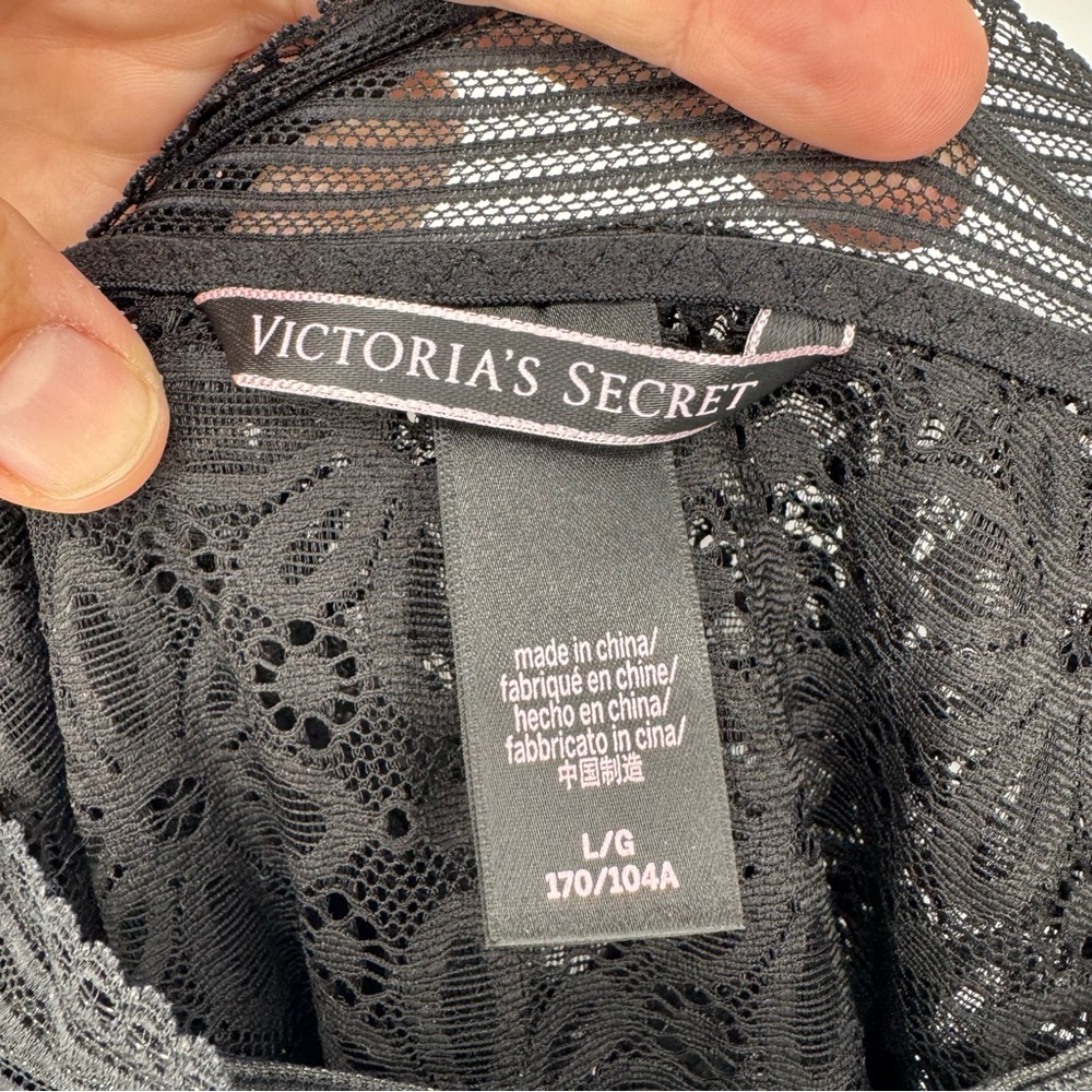 Victoria's Secret Floral Off-the-shoulder Lace Bodysuit Black Size L Whimsigoth - Picture 9 of 12